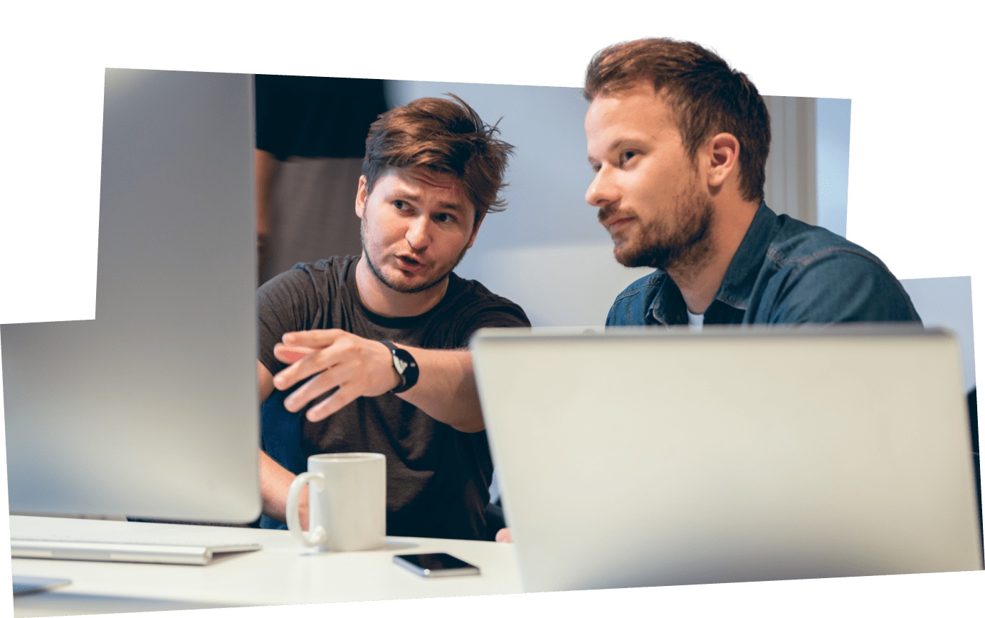 Team collaborating on software development